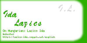 ida lazics business card